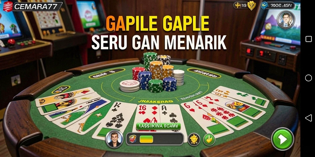 Tangkapan layar CEMARA77 menampilkan gameplay Gaple yang seru dan interaktif.