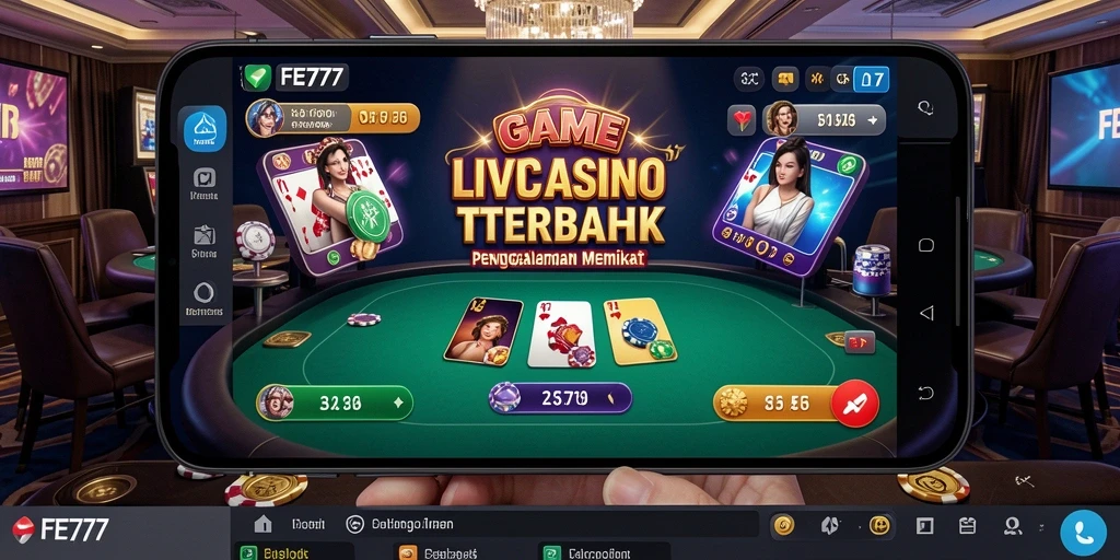 Tampilan gameplay Live Casino yang memikat di FE777.