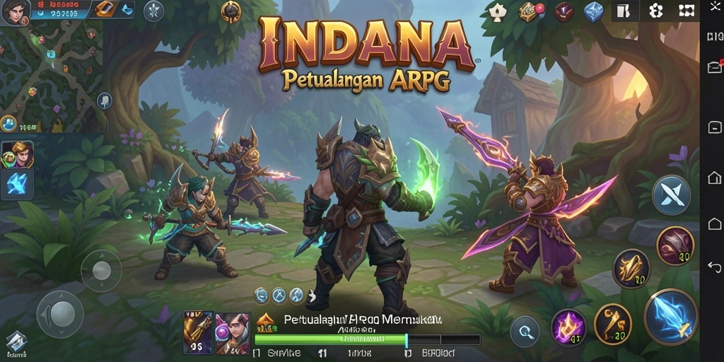 Tangkapan layar gameplay aktif dalam dunia ARPG INDAAA.
