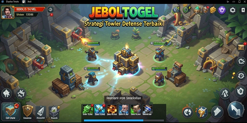 Tampilan gameplay seru dalam JEBOLTOGEL Tower Defense.
