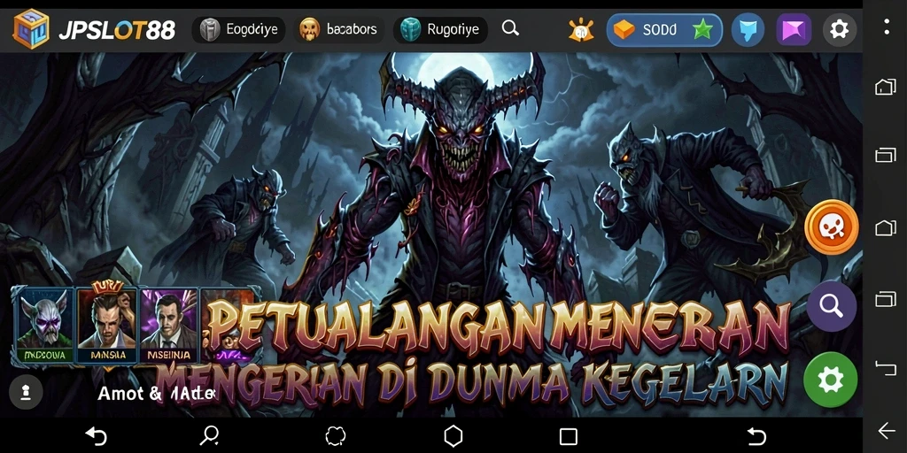 Tampilan gameplay seram dalam JPSLOT88 dengan suasana mencekam.