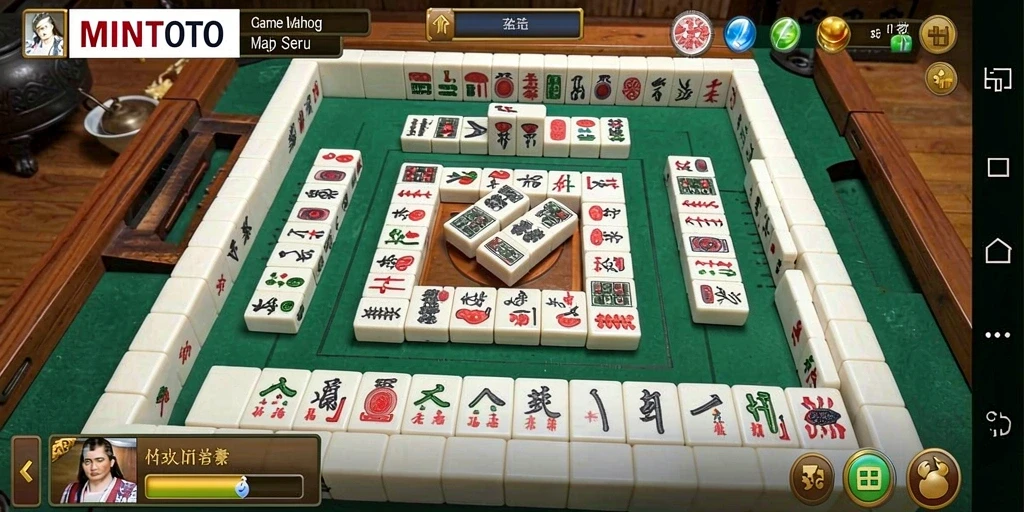 Tangkapan layar MINTOTO menampilkan gameplay Mahjong yang seru dan menantang.