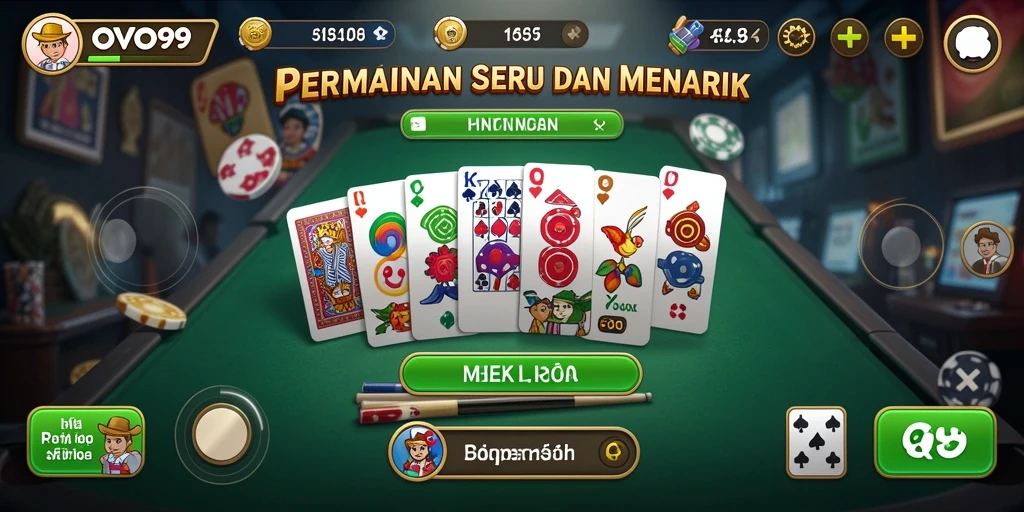 Screenshot gameplay OVO99 menampilkan momen seru permainan Domino.