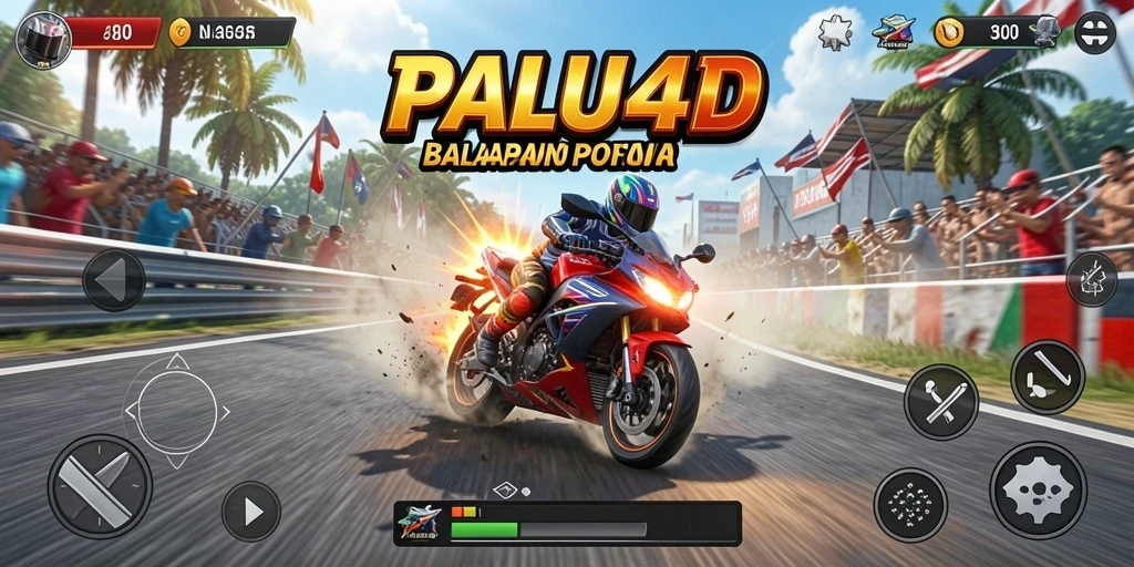 Tampilan gameplay balapan motor yang mendebarkan di PALU4D.