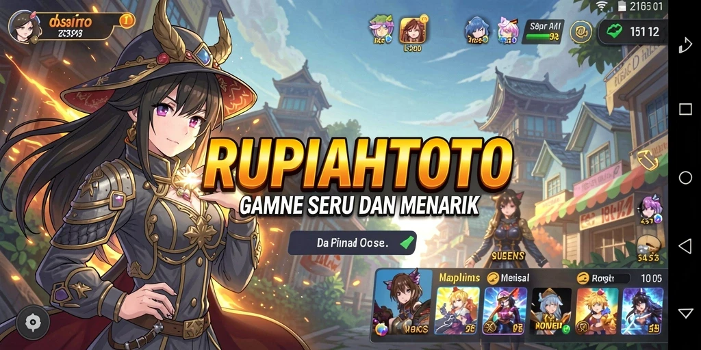 Tampilan gameplay RUPIAHTOTO yang penuh warna dan dinamis.